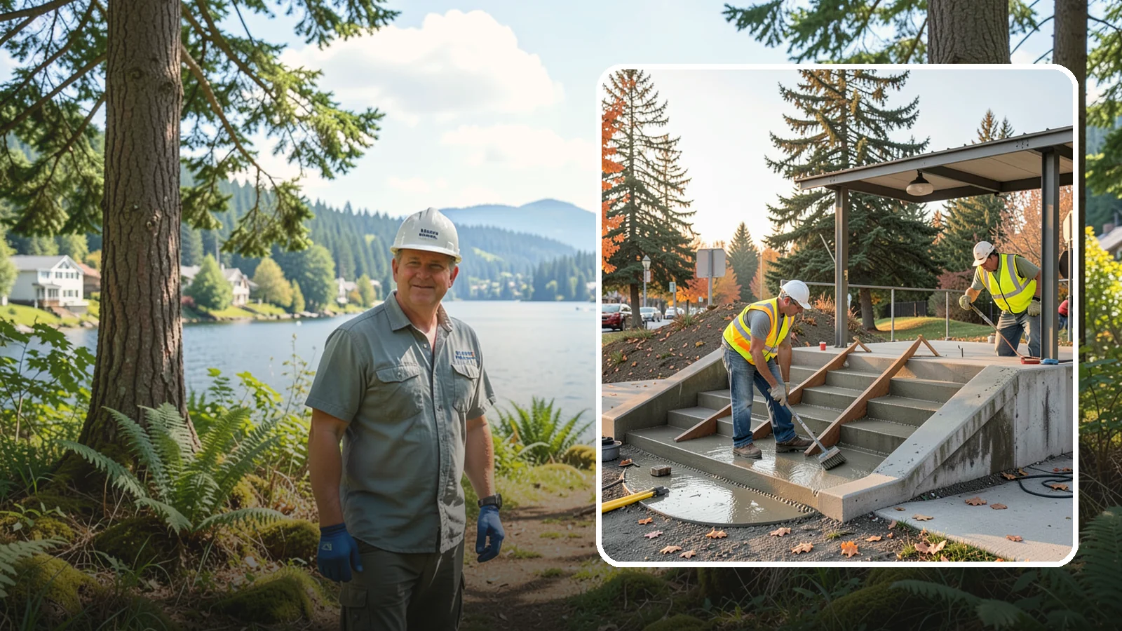 Concrete Stairs Construction in Milton, King County, WA - Cast-in-place concrete stairs and landings built to code for parks, transit stops, and civic buildings.