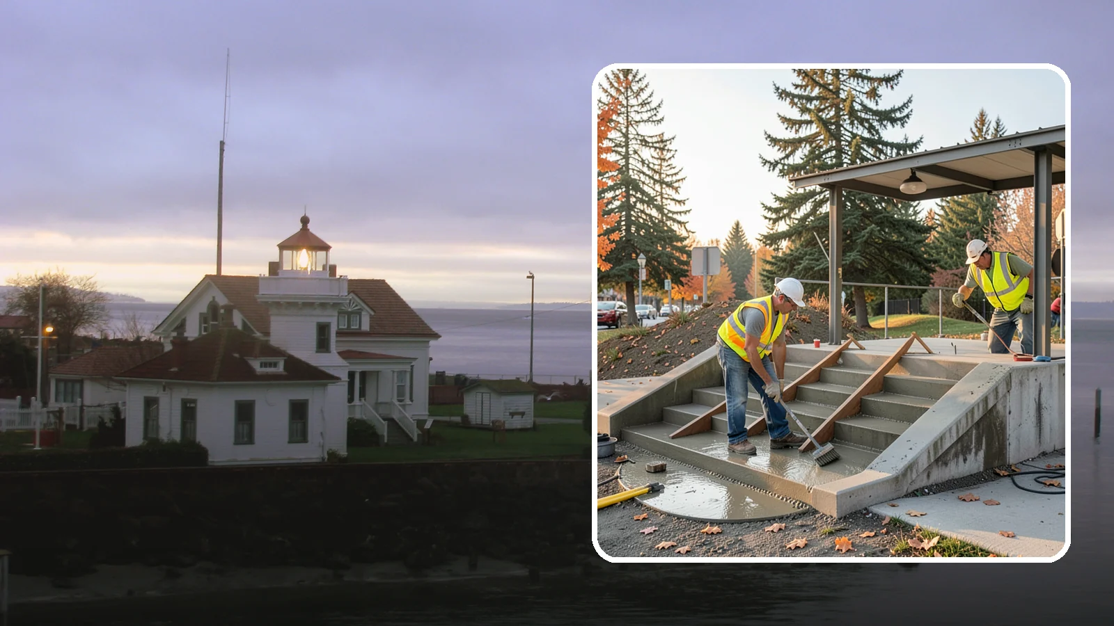 Concrete Stairs Construction in Mukilteo, Snohomish County, WA - Cast-in-place concrete stairs and landings built to code for parks, transit stops, and civic buildings.