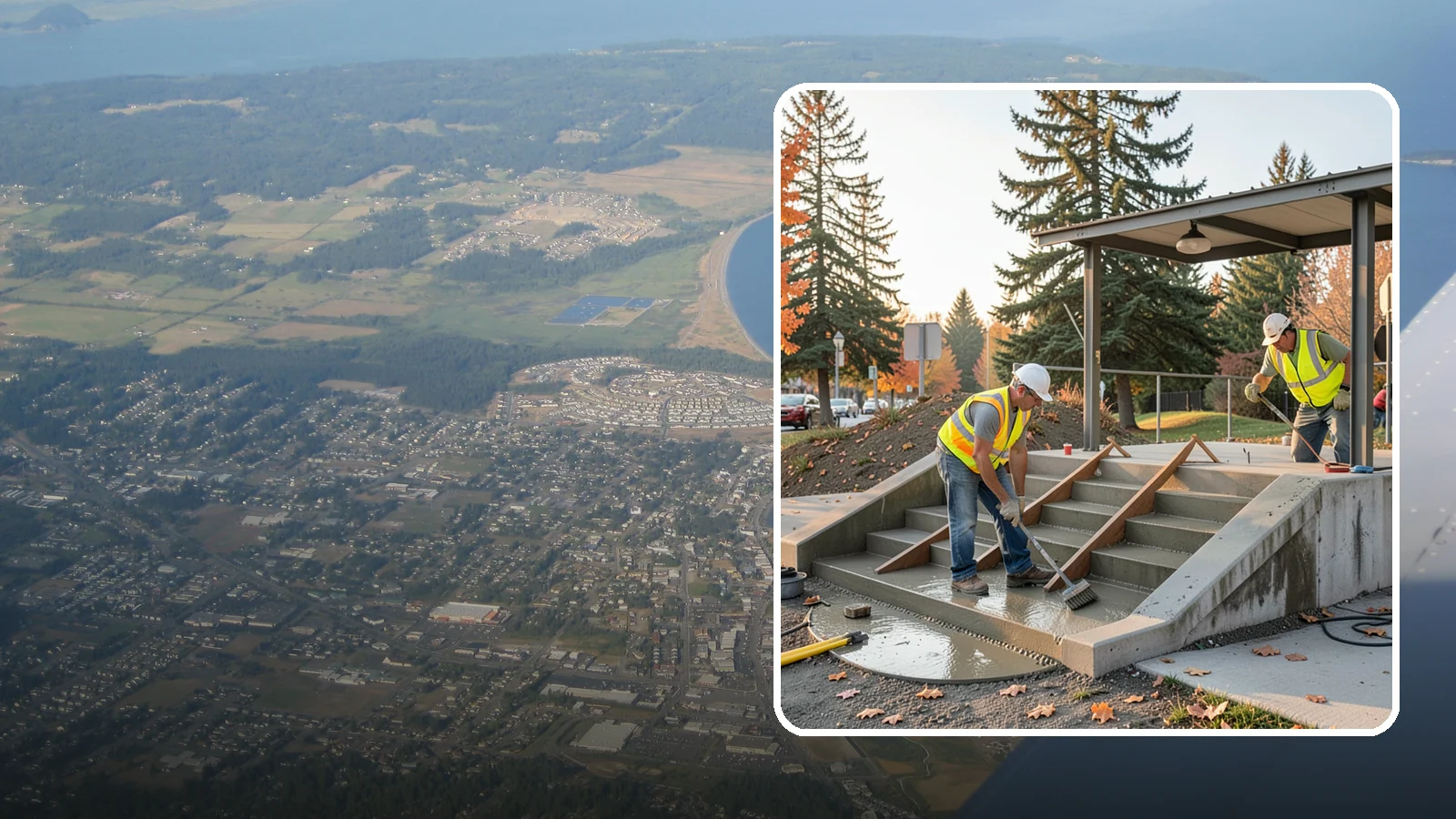 Concrete Stairs Construction in Oak Harbor, Island County, WA - Cast-in-place concrete stairs and landings built to code for parks, transit stops, and civic buildings.