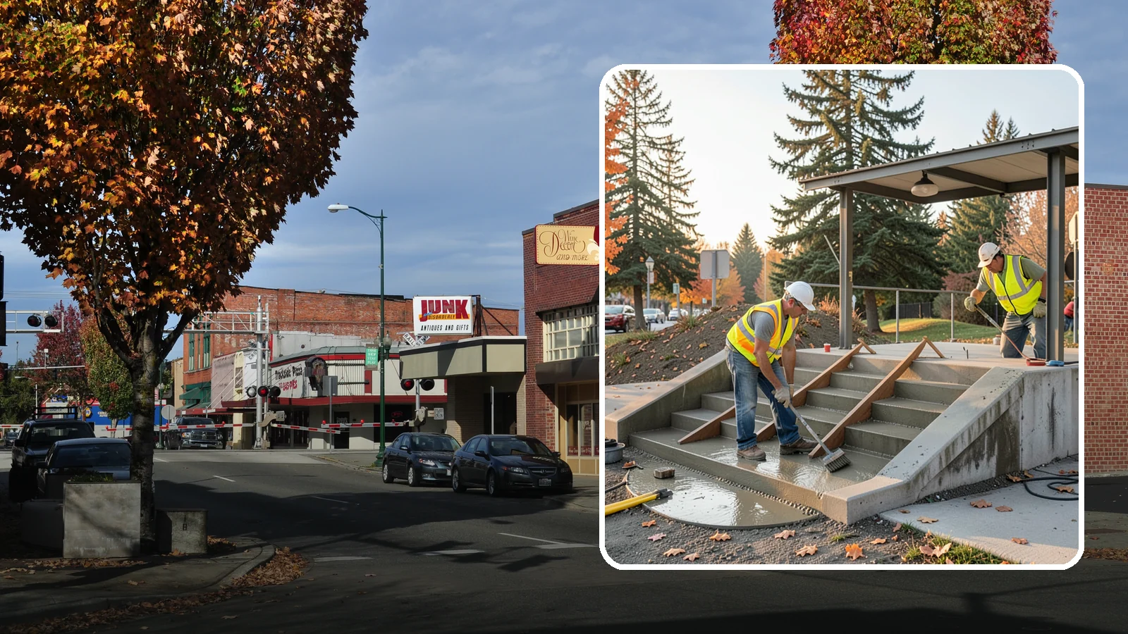 Concrete Stairs Construction in Puyallup, Pierce County, WA - Cast-in-place concrete stairs and landings built to code for parks, transit stops, and civic buildings.
