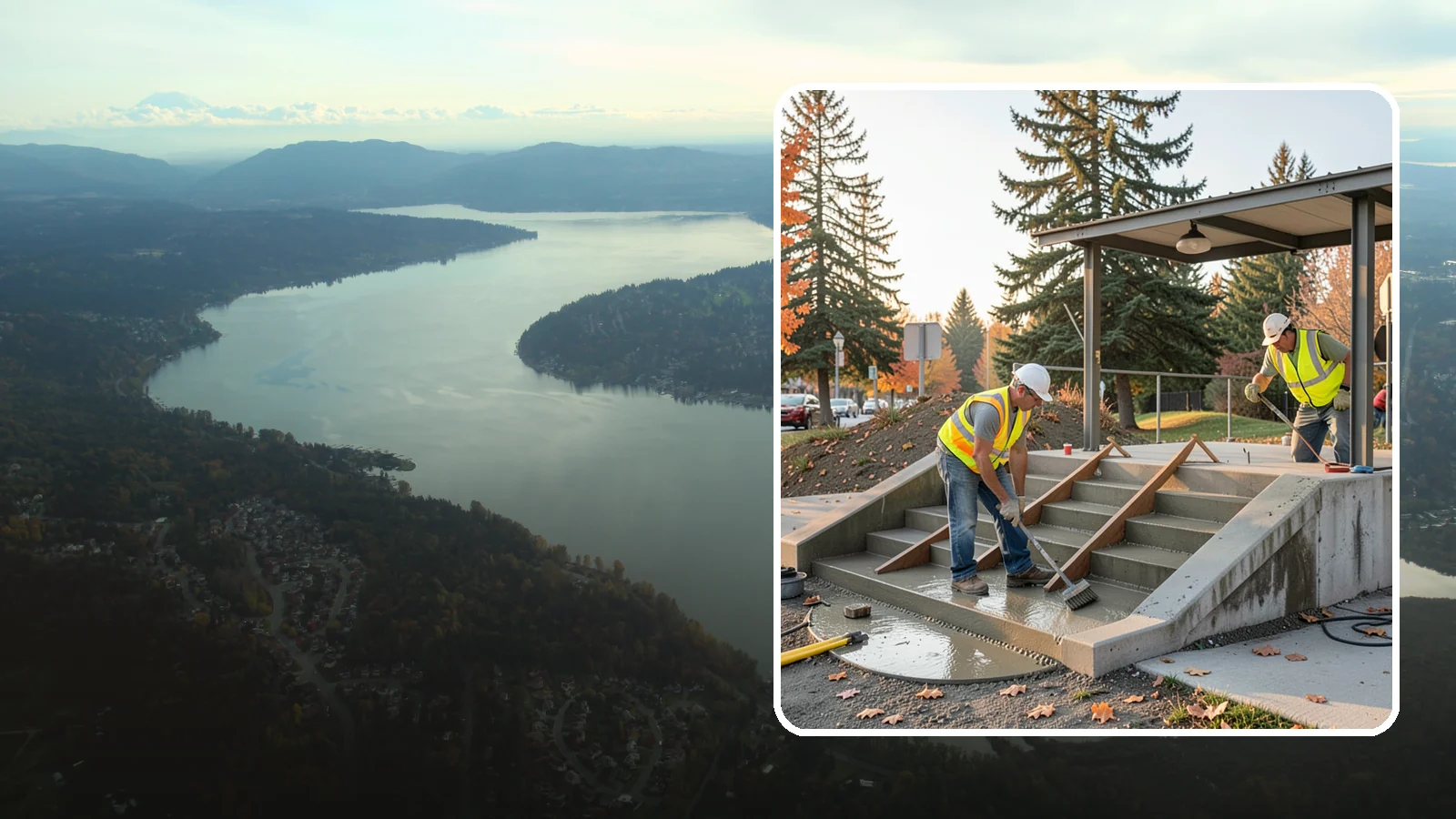 Concrete Stairs Construction in Sammamish, King County, WA - Cast-in-place concrete stairs and landings built to code for parks, transit stops, and civic buildings.