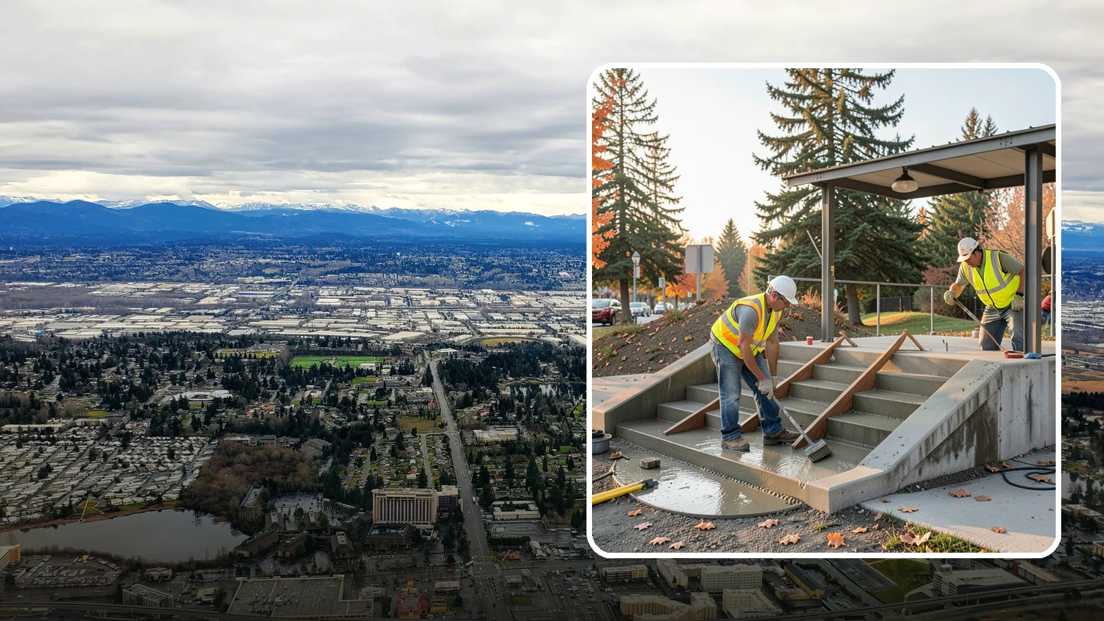 Concrete Stairs Construction in SeaTac, King County, WA - Cast-in-place concrete stairs and landings built to code for parks, transit stops, and civic buildings.