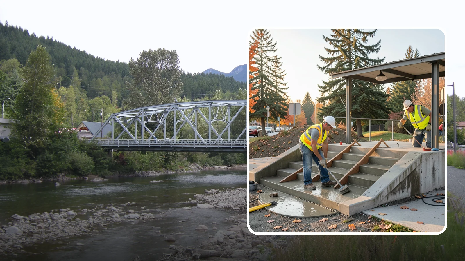 Concrete Stairs Construction in Skykomish, King County, WA - Cast-in-place concrete stairs and landings built to code for parks, transit stops, and civic buildings.