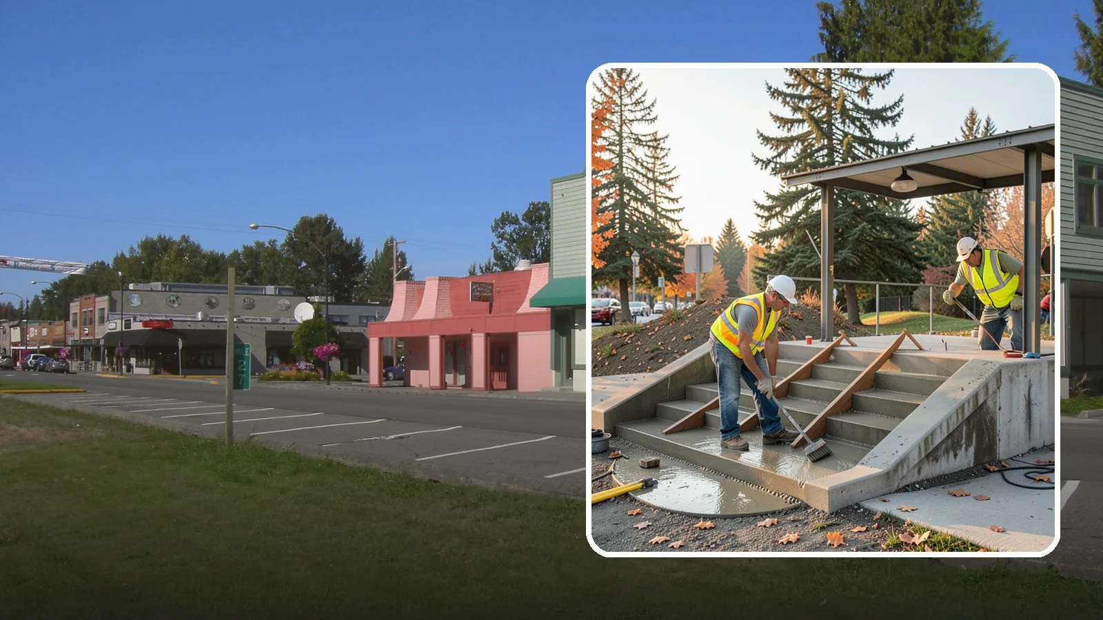 Concrete Stairs Construction in Snoqualmie, King County, WA - Cast-in-place concrete stairs and landings built to code for parks, transit stops, and civic buildings.