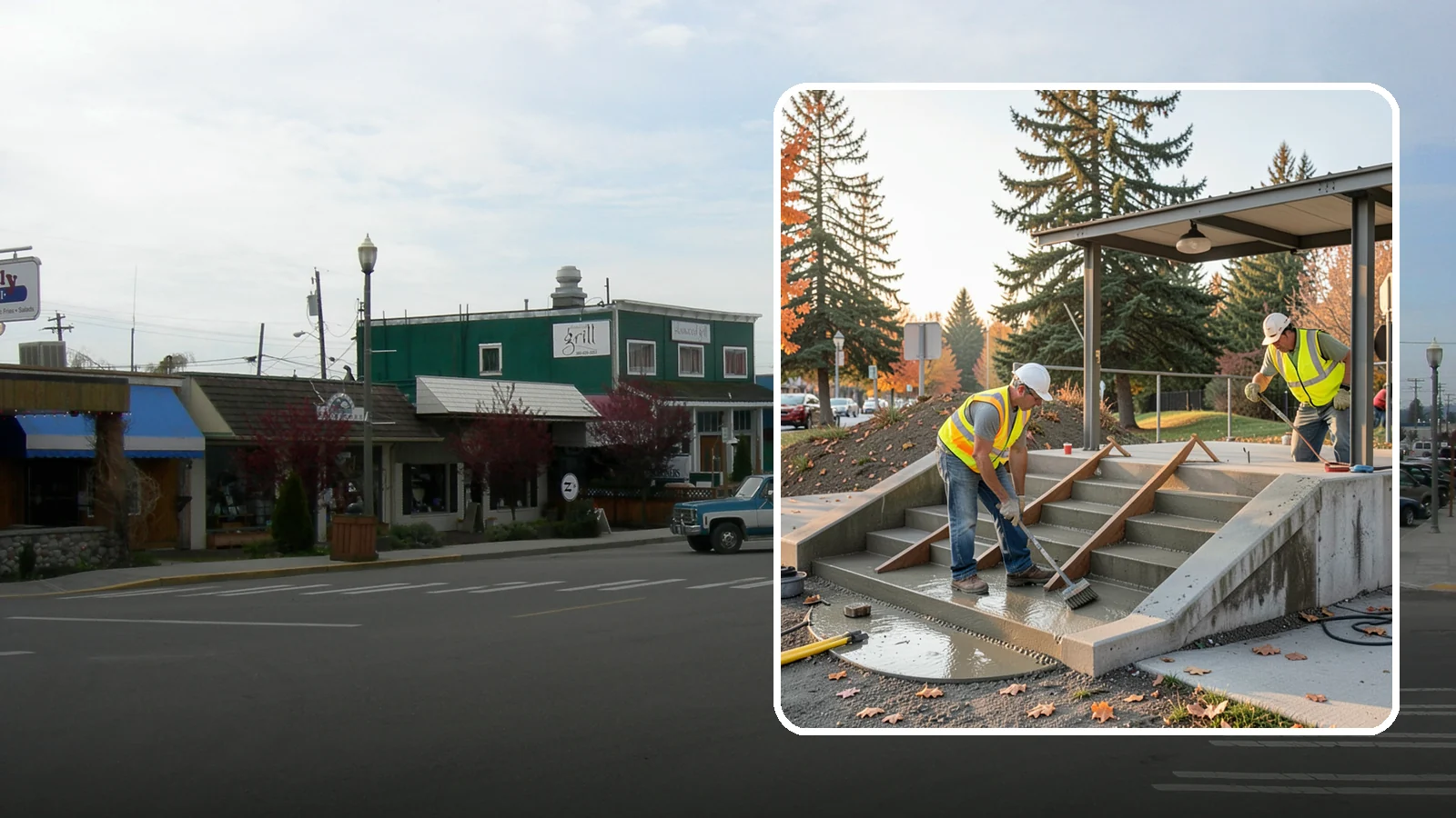 Concrete Stairs Construction in Stanwood, Snohomish County, WA - Cast-in-place concrete stairs and landings built to code for parks, transit stops, and civic buildings.