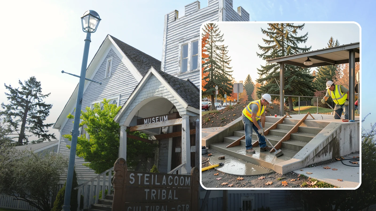 Concrete Stairs Construction in Steilacoom, Pierce County, WA - Cast-in-place concrete stairs and landings built to code for parks, transit stops, and civic buildings.