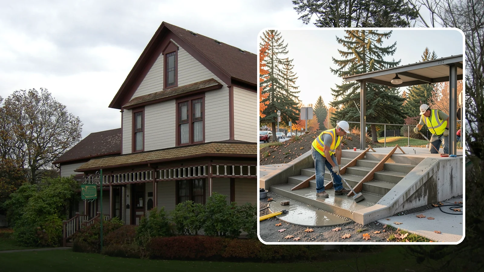Concrete Stairs Construction in Sumner, Pierce County, WA - Cast-in-place concrete stairs and landings built to code for parks, transit stops, and civic buildings.