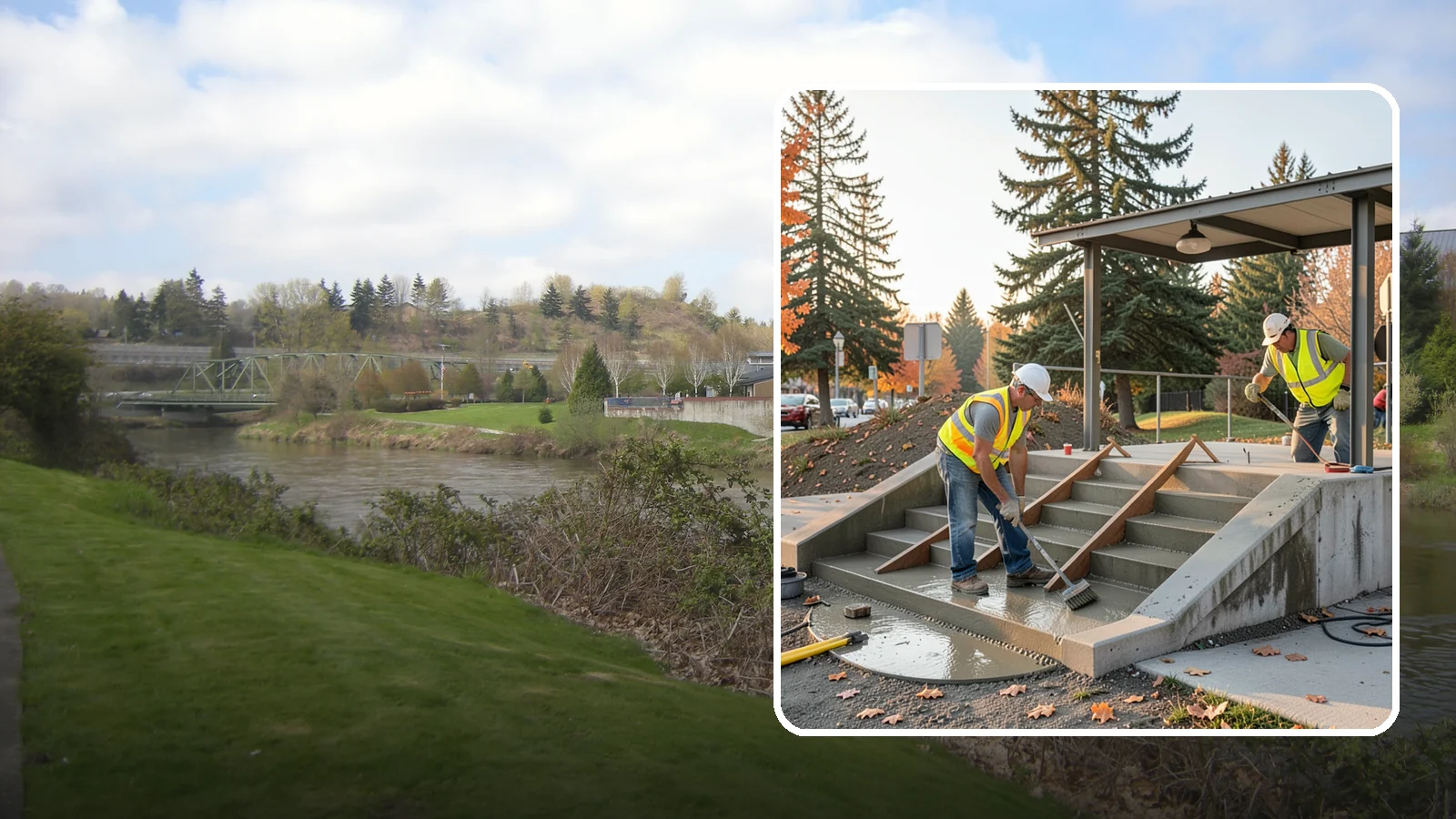 Concrete Stairs Construction in Tukwila, King County, WA - Cast-in-place concrete stairs and landings built to code for parks, transit stops, and civic buildings.