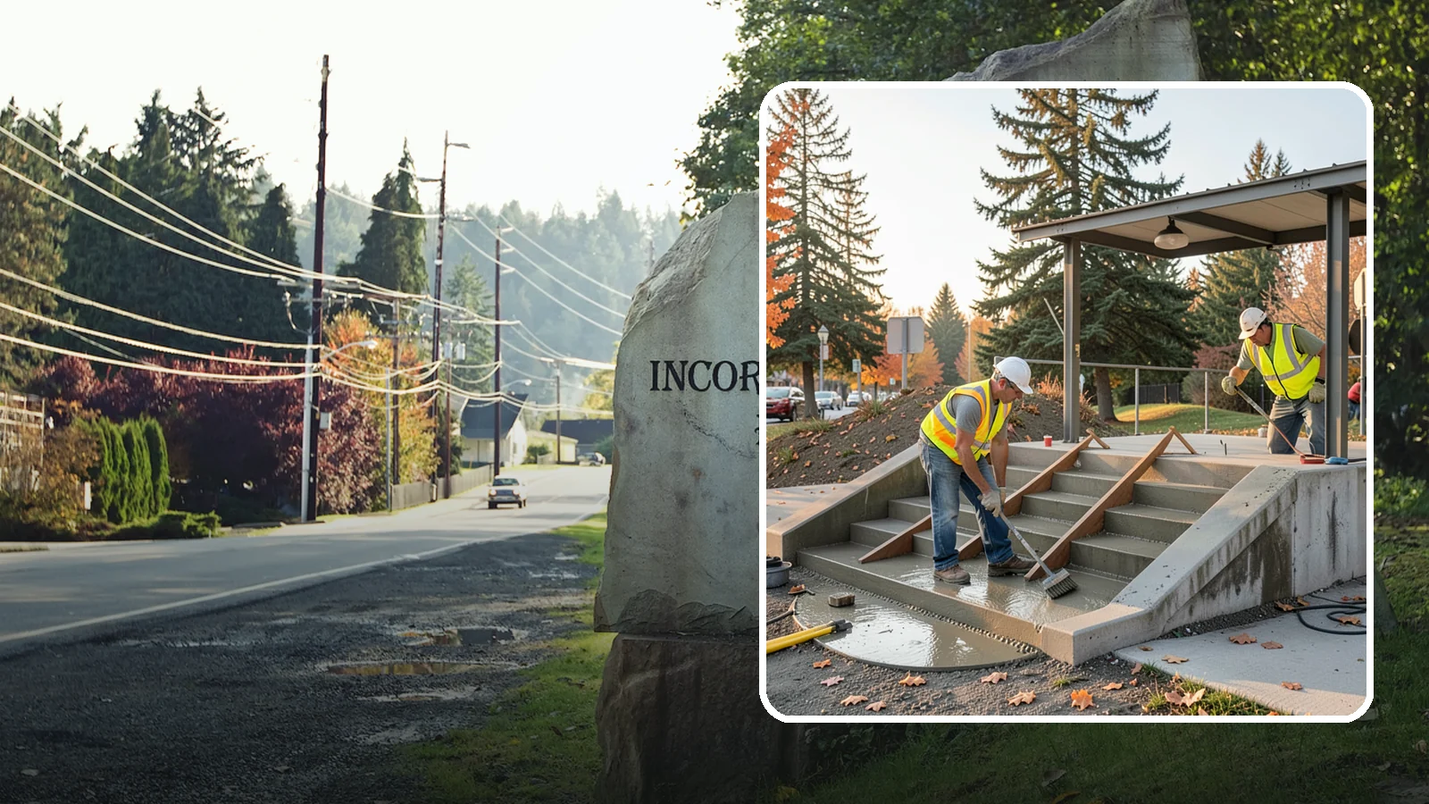 Concrete Stairs Construction in Wilkeson, Pierce County, WA - Cast-in-place concrete stairs and landings built to code for parks, transit stops, and civic buildings.