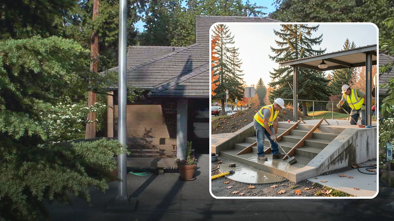 Concrete Stairs Construction in Yarrow Point, King County, WA - Cast-in-place concrete stairs and landings built to code for parks, transit stops, and civic buildings.