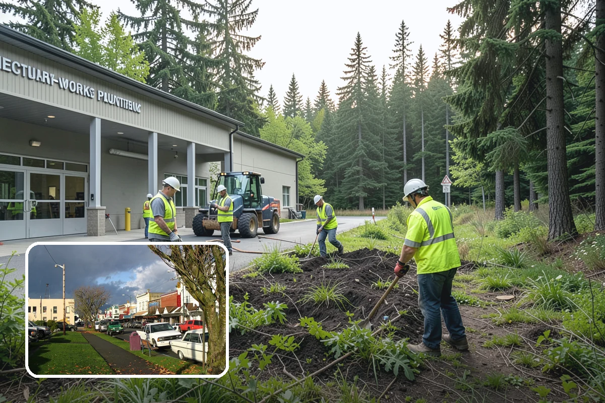 Construction Sweeping in Arlington, Snohomish County, WA - Track-out controlled at site exits