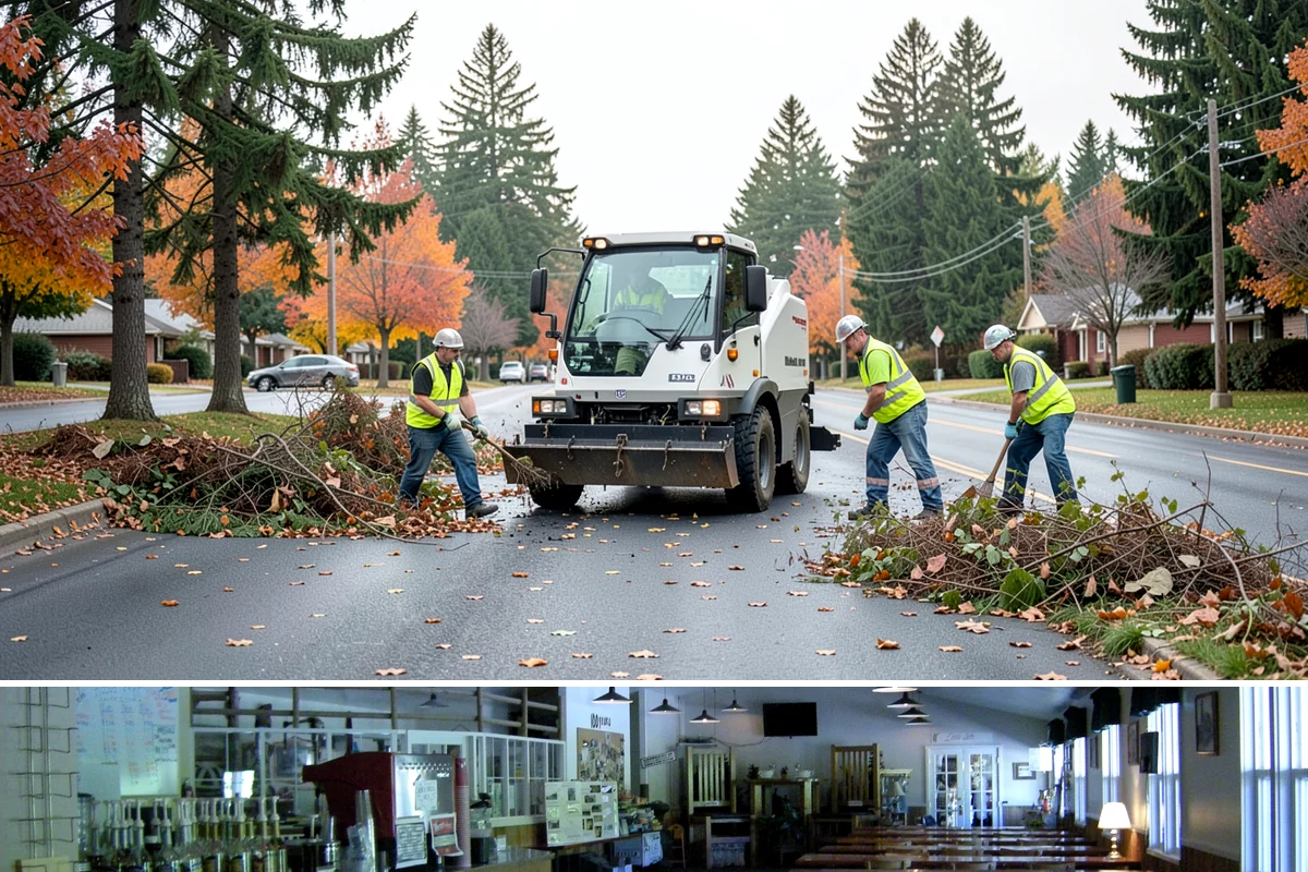 Construction Sweeping in Black Diamond, King County, WA - Track-out is heaviest during the wet months when soil clings to tires and tracks onto pavement.