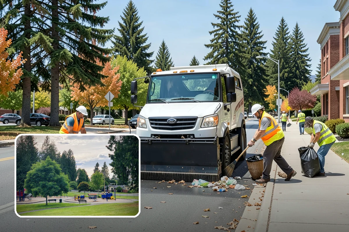 Construction Sweeping in Bonney Lake, Pierce County, WA - Track-out controlled at site exits
