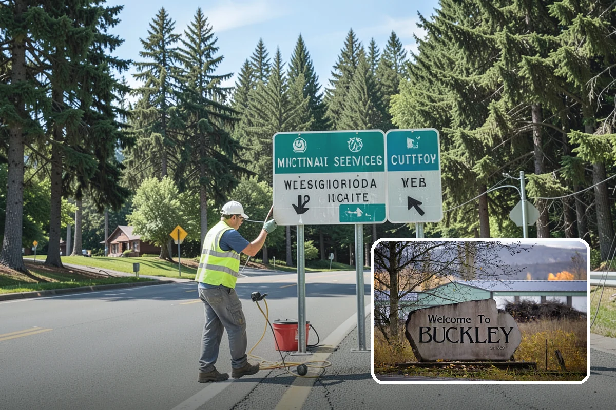 Construction Sweeping in Buckley, Pierce County, WA - Track-out controlled at site exits