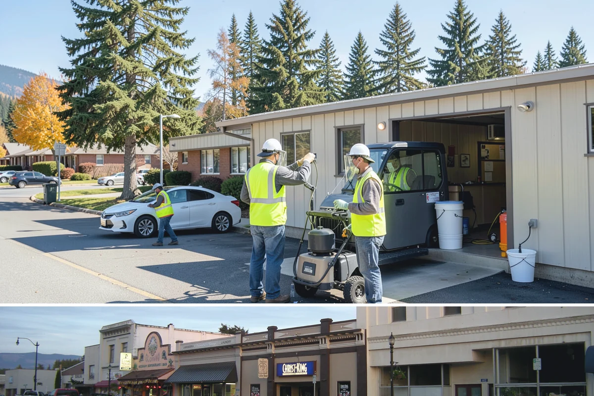 Construction Sweeping in Burlington, Skagit County, WA - Track-out is heaviest during the wet months when soil clings to tires and tracks onto pavement.