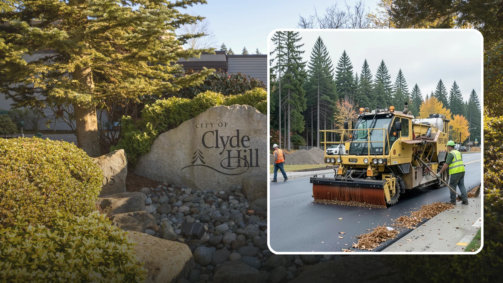 Construction Sweeping in Clyde Hill, King County, WA - Track-out and debris sweeping at and around active public construction sites.