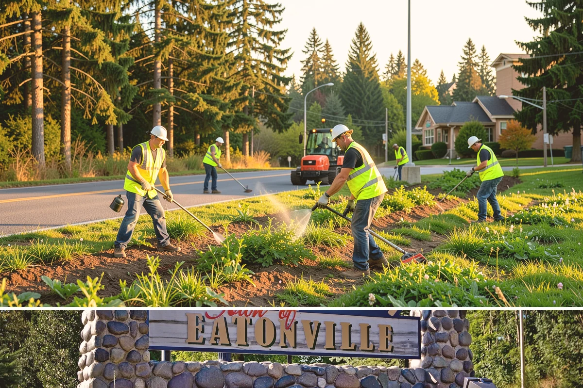 Construction Sweeping in Eatonville, Pierce County, WA - Track-out is heaviest during the wet months when soil clings to tires and tracks onto pavement.