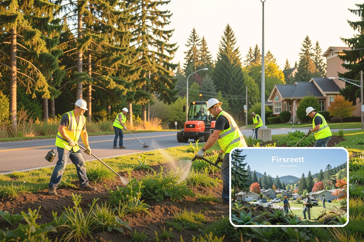 Construction Sweeping in Fircrest, Pierce County, WA - Track-out controlled at site exits