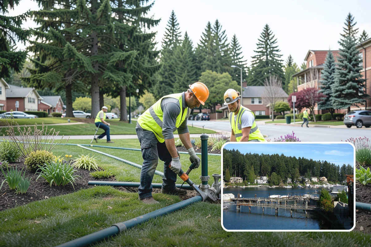 Construction Sweeping in Gig Harbor, Pierce County, WA - Track-out controlled at site exits