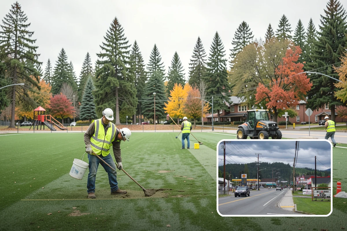 Construction Sweeping in Granite Falls, Snohomish County, WA - Track-out controlled at site exits