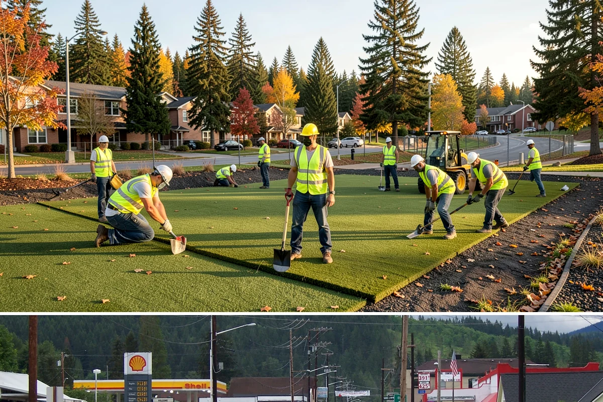 Construction Sweeping in Granite Falls, Snohomish County, WA - Track-out is heaviest during the wet months when soil clings to tires and tracks onto pavement.