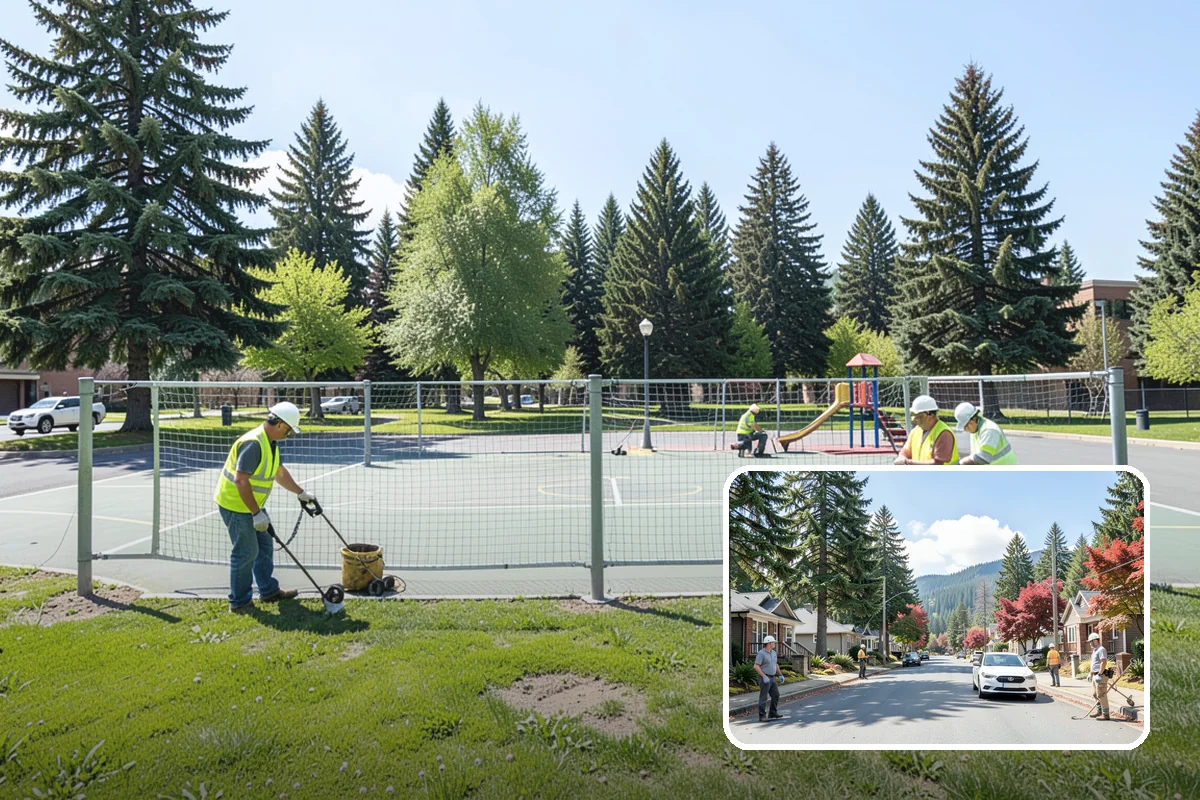 Construction Sweeping in Hunts Point, King County, WA - Track-out controlled at site exits