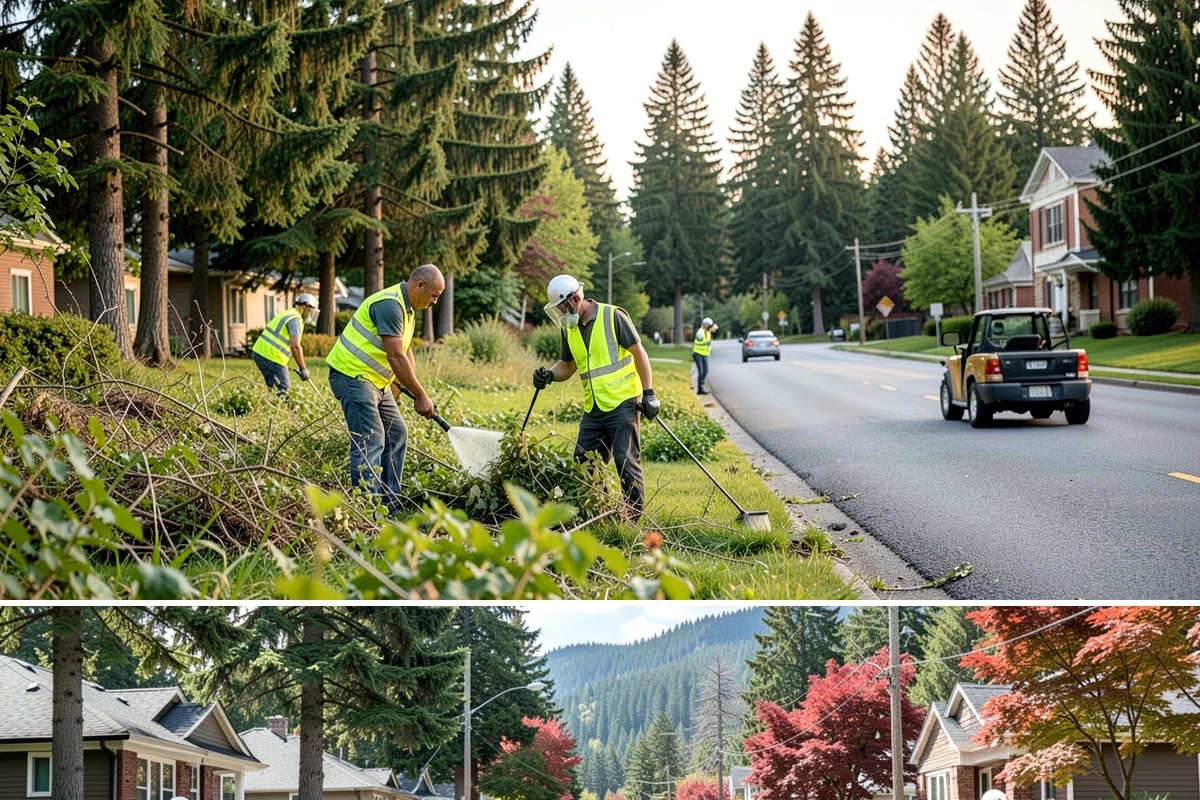 Construction Sweeping in Hunts Point, King County, WA - Track-out is heaviest during the wet months when soil clings to tires and tracks onto pavement.