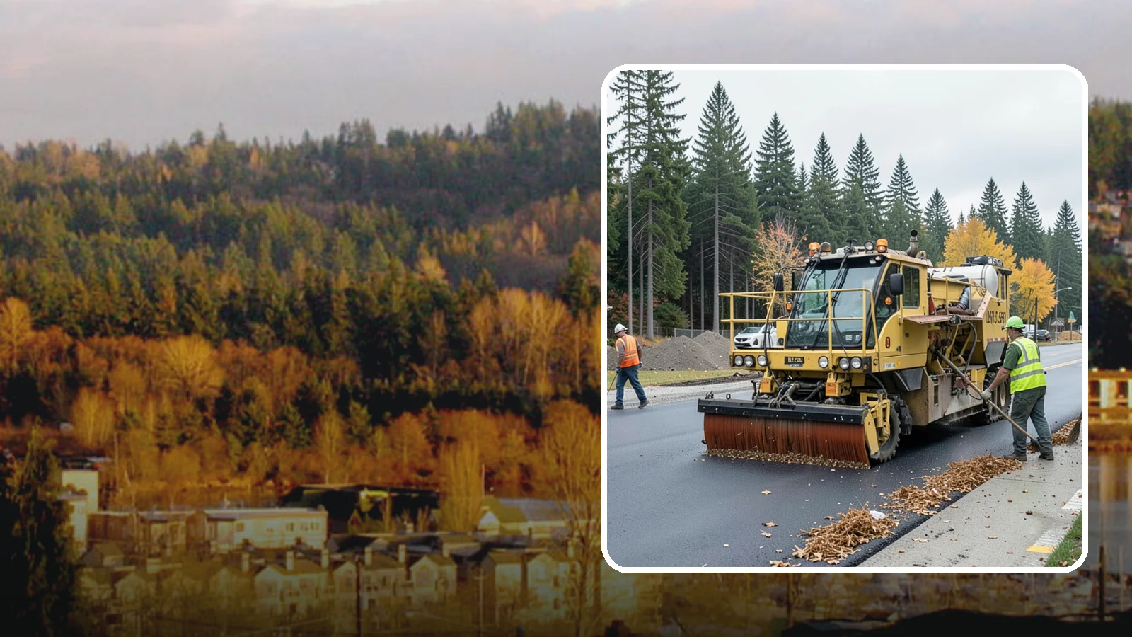 Construction Sweeping in Kenmore, King County, WA - Track-out and debris sweeping at and around active public construction sites.