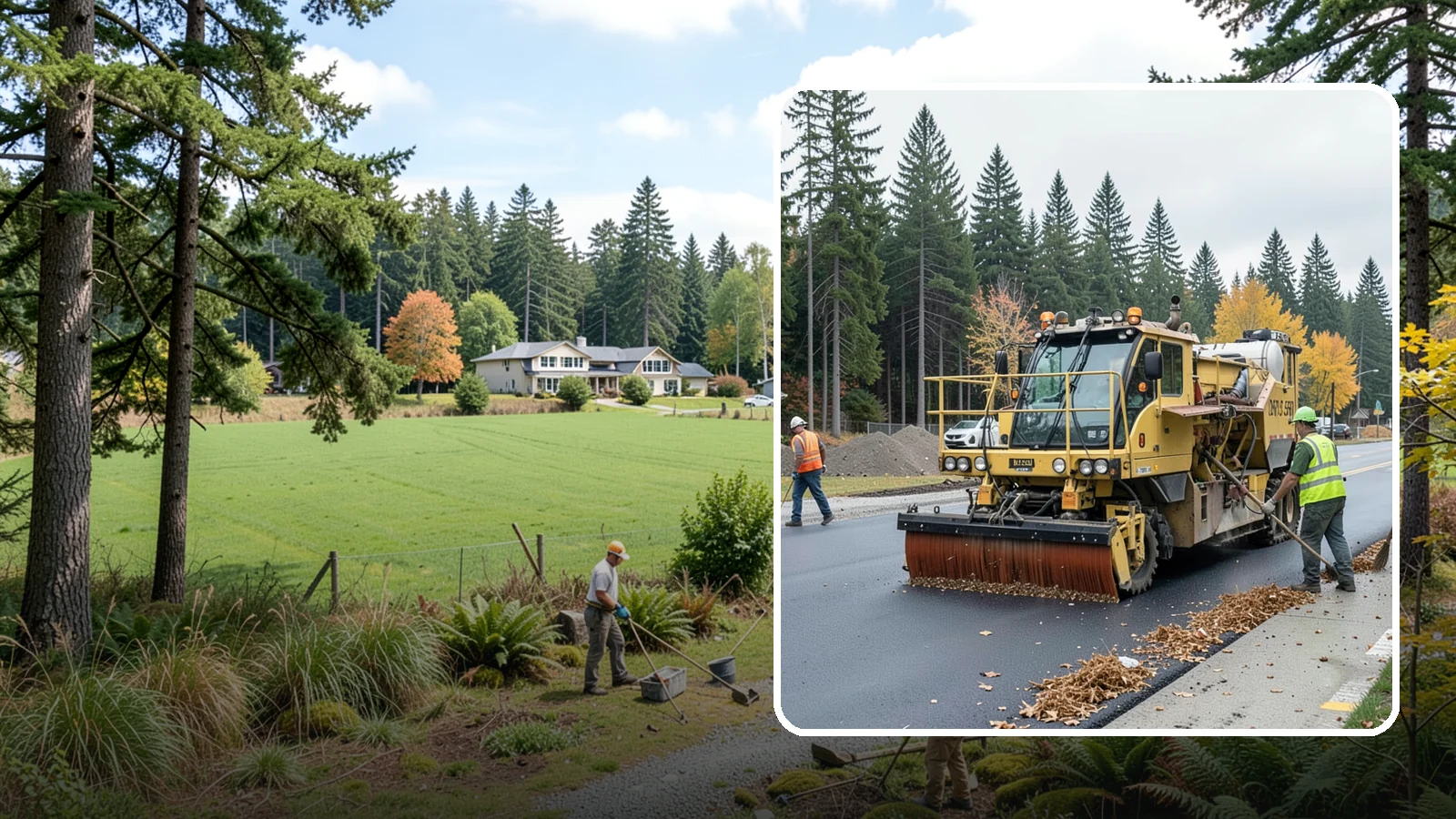 Construction Sweeping in Lyman, Skagit County, WA - Track-out and debris sweeping at and around active public construction sites.