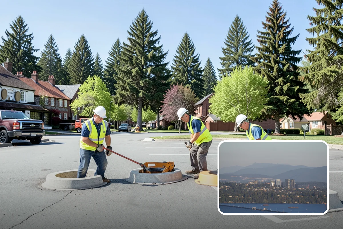 Construction Sweeping in Medina, King County, WA - Track-out controlled at site exits