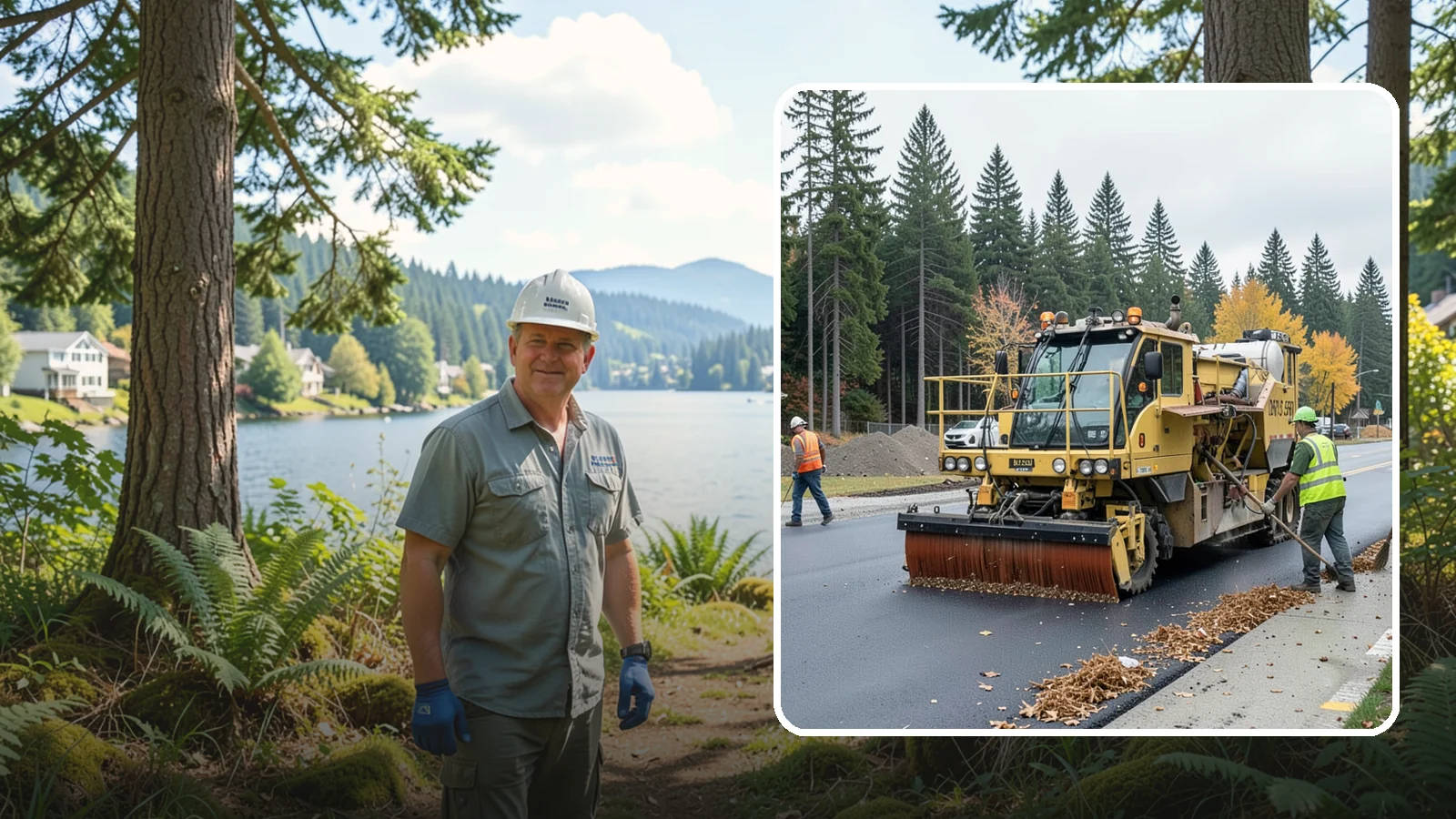 Construction Sweeping in Milton, King County, WA - Track-out and debris sweeping at and around active public construction sites.