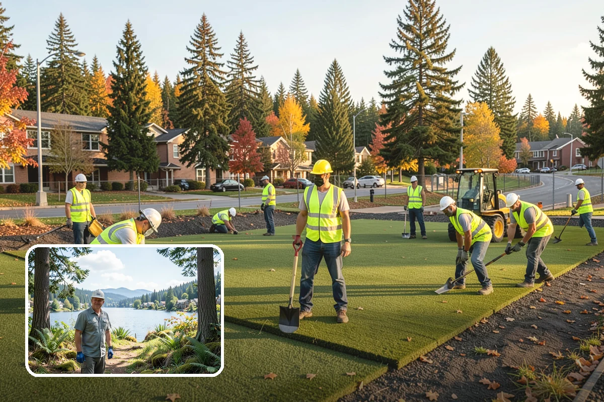 Construction Sweeping in Milton, King County, WA - Track-out controlled at site exits