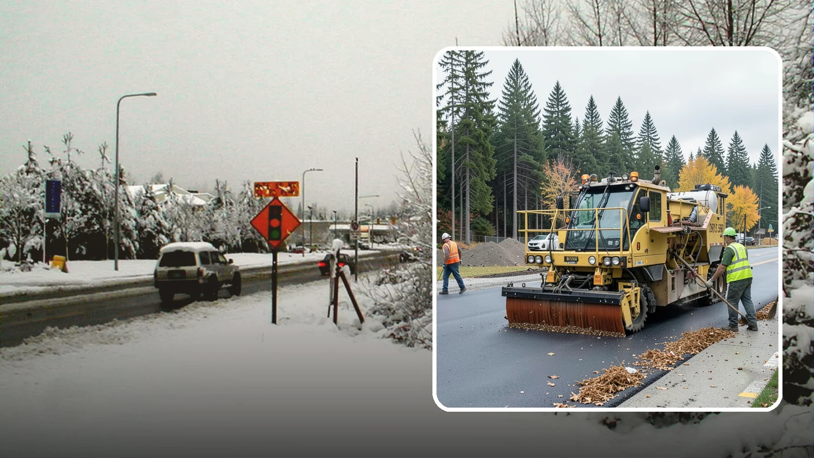 Construction Sweeping in Newcastle, King County, WA - Track-out and debris sweeping at and around active public construction sites.