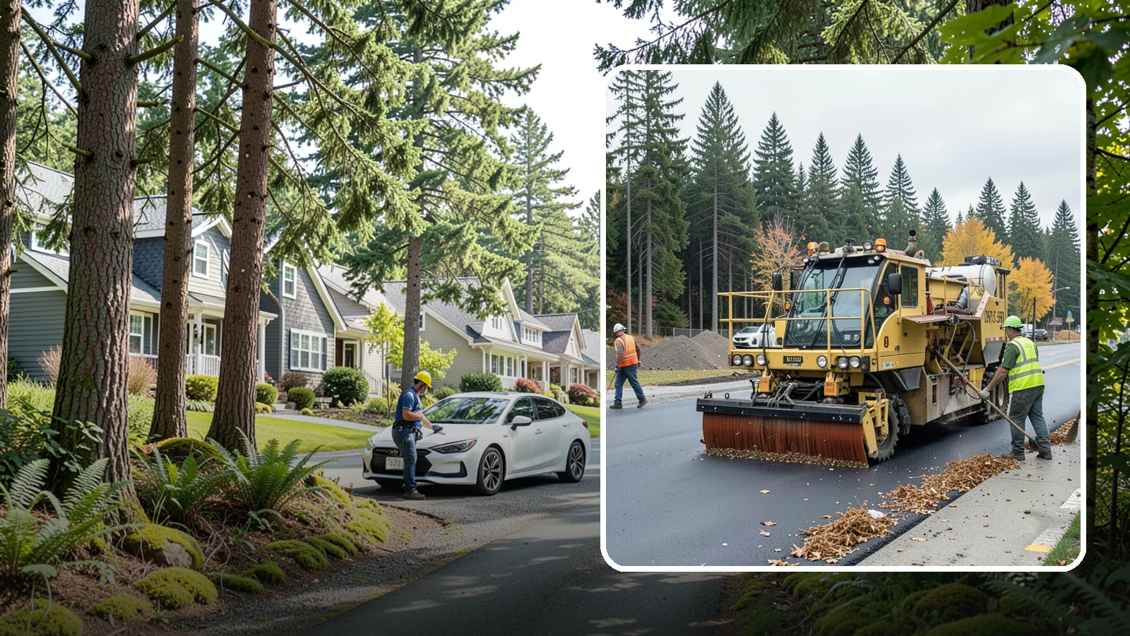 Construction Sweeping in Normandy Park, King County, WA - Track-out and debris sweeping at and around active public construction sites.