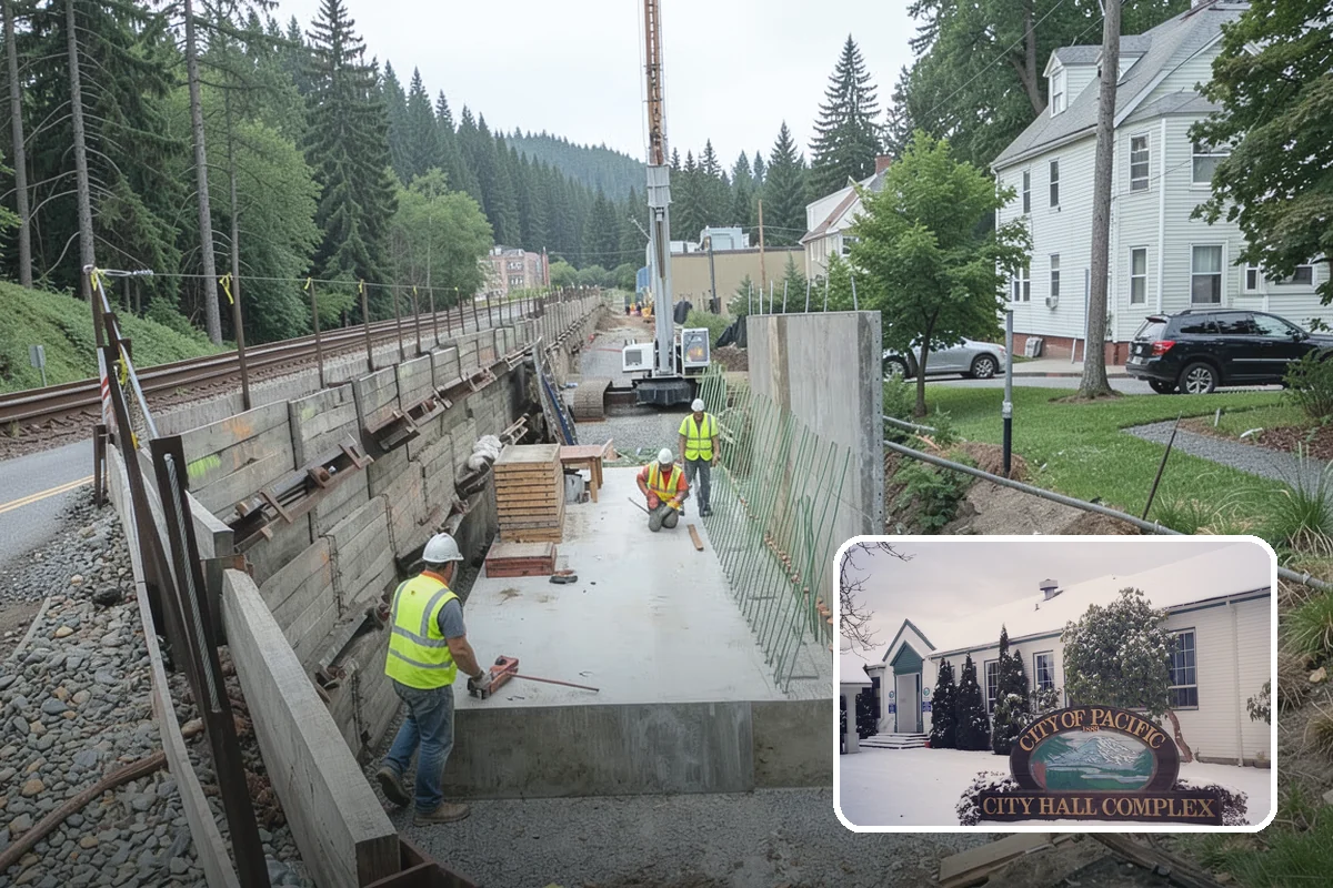 Construction Sweeping in Pacific, King County, WA - Track-out controlled at site exits
