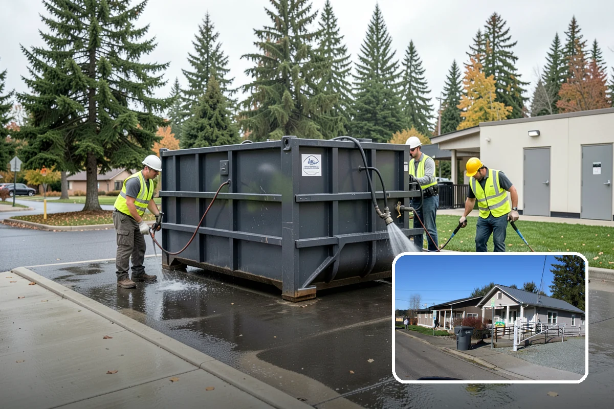 Construction Sweeping in South Prairie, Pierce County, WA - Track-out controlled at site exits