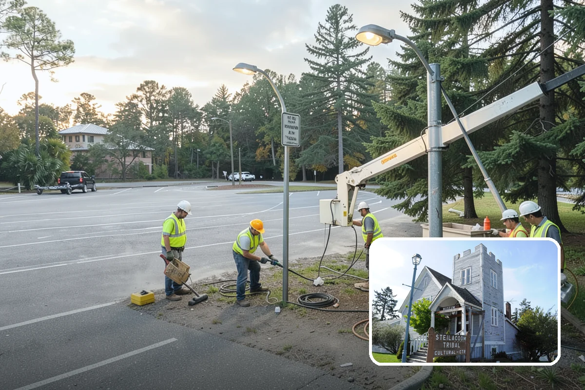 Construction Sweeping in Steilacoom, Pierce County, WA - Track-out controlled at site exits
