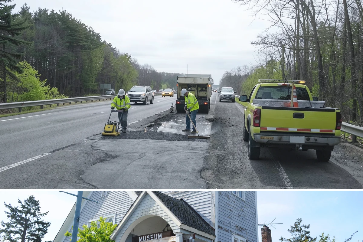 Construction Sweeping in Steilacoom, Pierce County, WA - Track-out is heaviest during the wet months when soil clings to tires and tracks onto pavement.