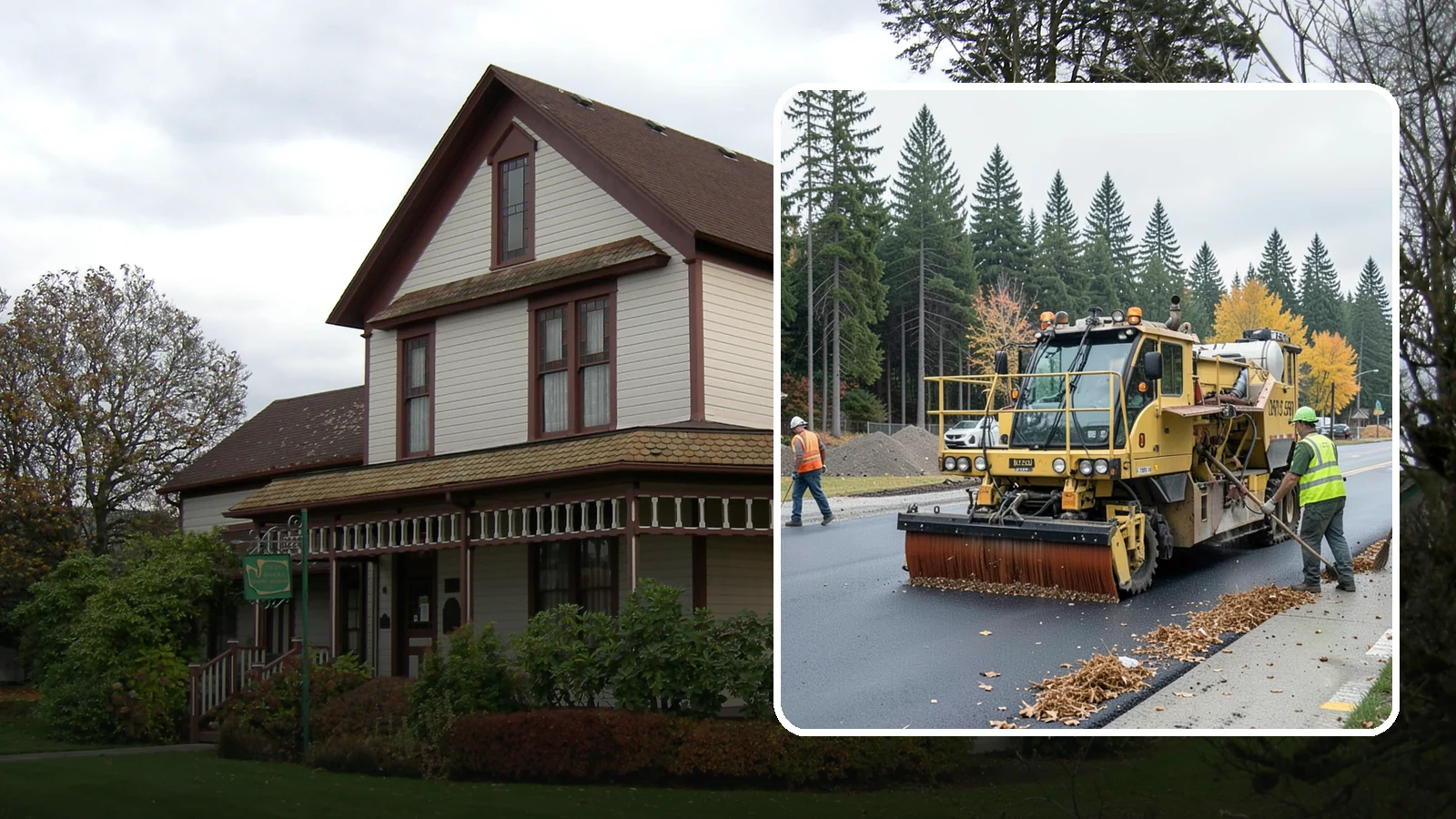 Construction Sweeping in Sumner, Pierce County, WA - Track-out and debris sweeping at and around active public construction sites.