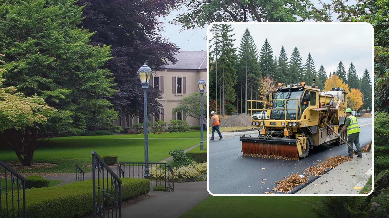 Construction Sweeping in Woodinville, King County, WA - Track-out and debris sweeping at and around active public construction sites.