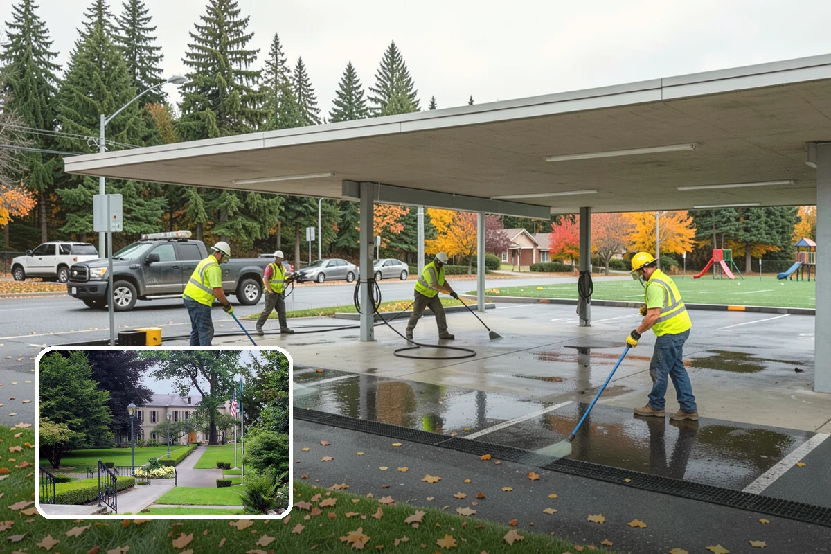 Construction Sweeping in Woodinville, King County, WA - Track-out controlled at site exits