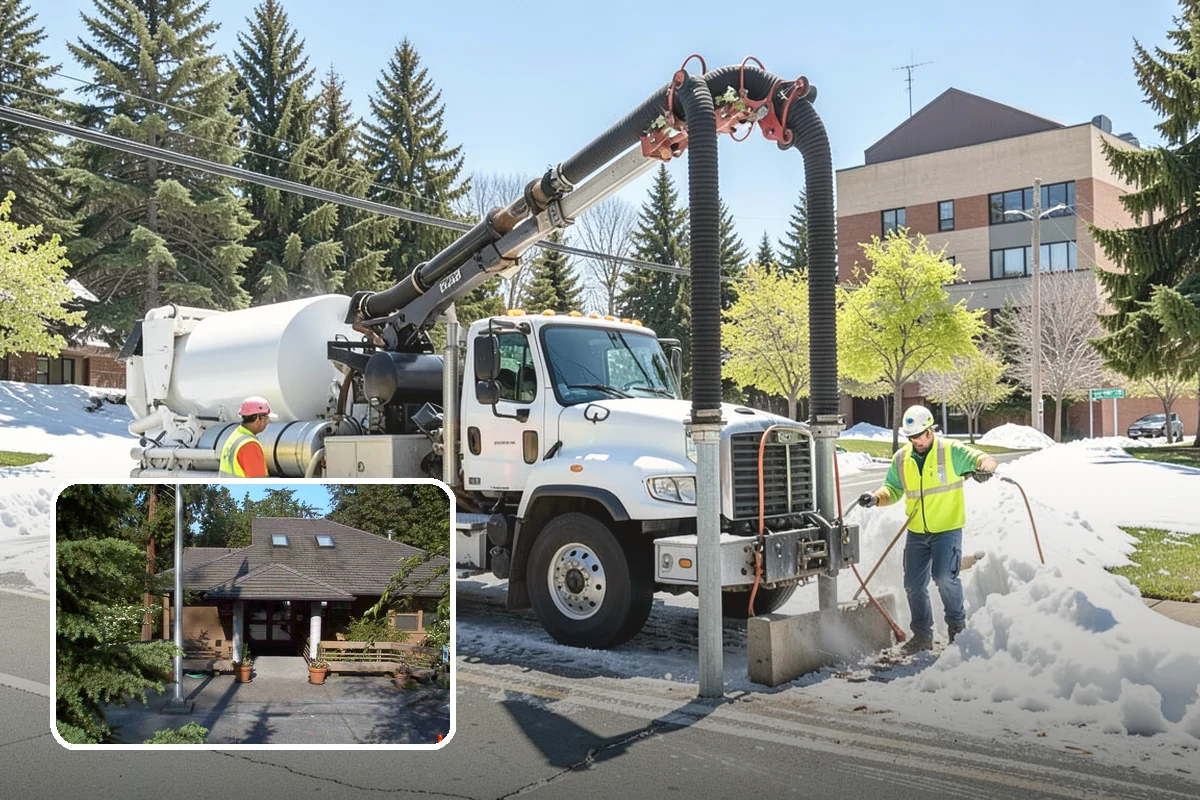 Construction Sweeping in Yarrow Point, King County, WA - Track-out controlled at site exits