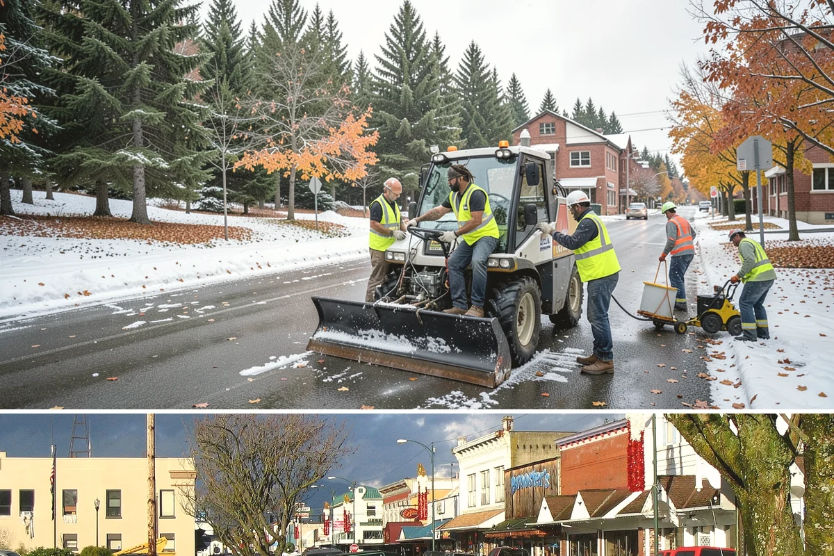 Contract Grounds Maintenance in Arlington, Snohomish County, WA - Crews shift from mowing-heavy summer routines to leaf and storm cleanup as the seasons change.