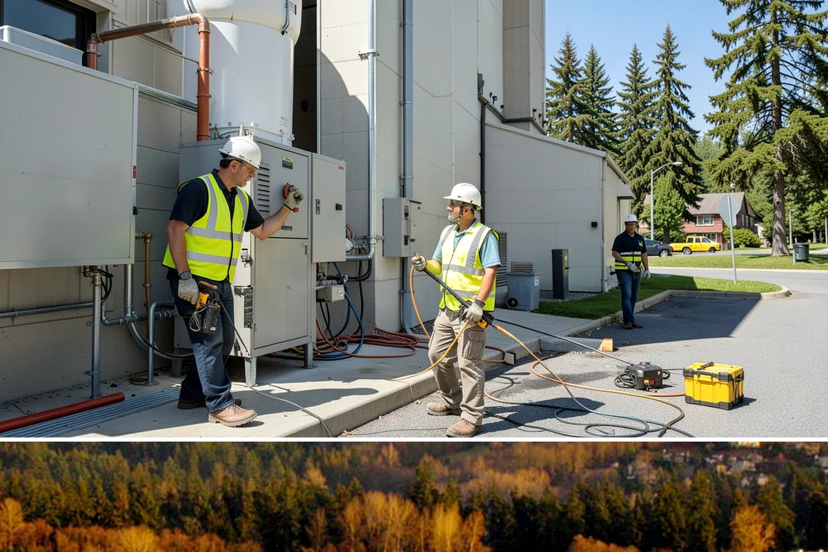 Contract Grounds Maintenance in Kenmore, King County, WA - Crews shift from mowing-heavy summer routines to leaf and storm cleanup as the seasons change.