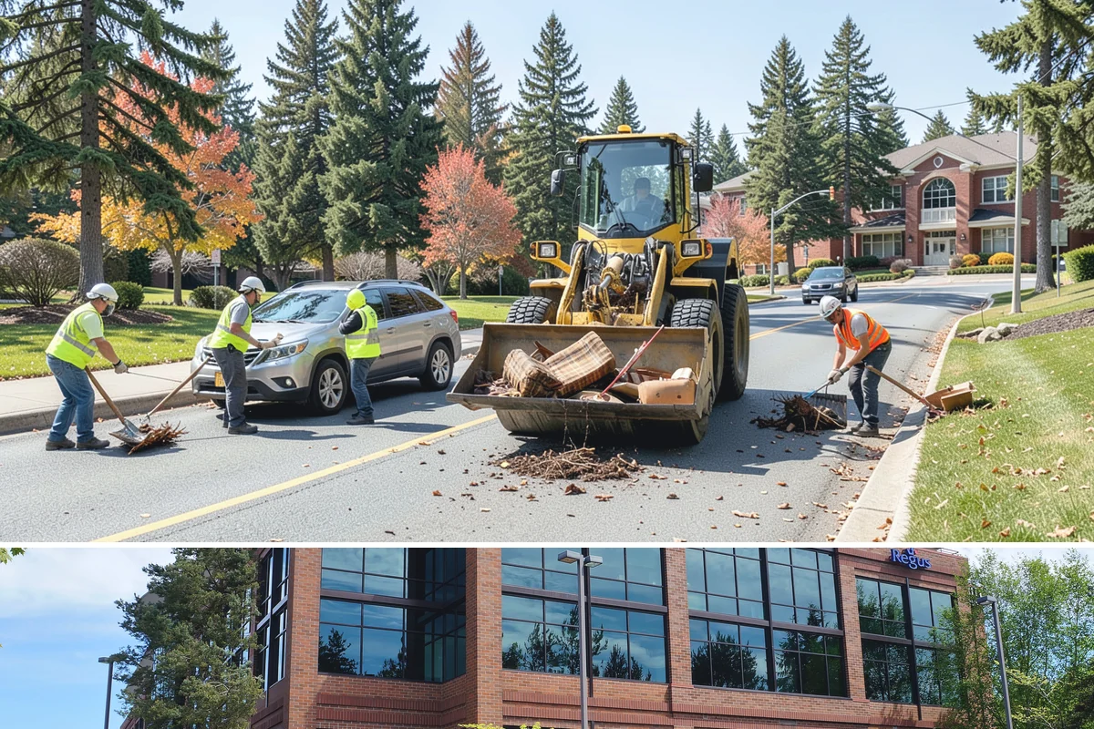 Contract Grounds Maintenance in Mountlake Terrace, Snohomish County, WA - Crews shift from mowing-heavy summer routines to leaf and storm cleanup as the seasons change.