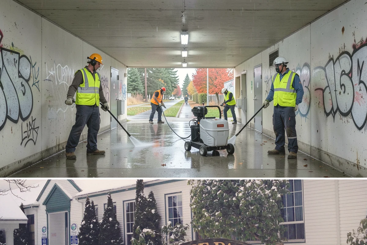 Contract Grounds Maintenance in Pacific, King County, WA - Crews shift from mowing-heavy summer routines to leaf and storm cleanup as the seasons change.
