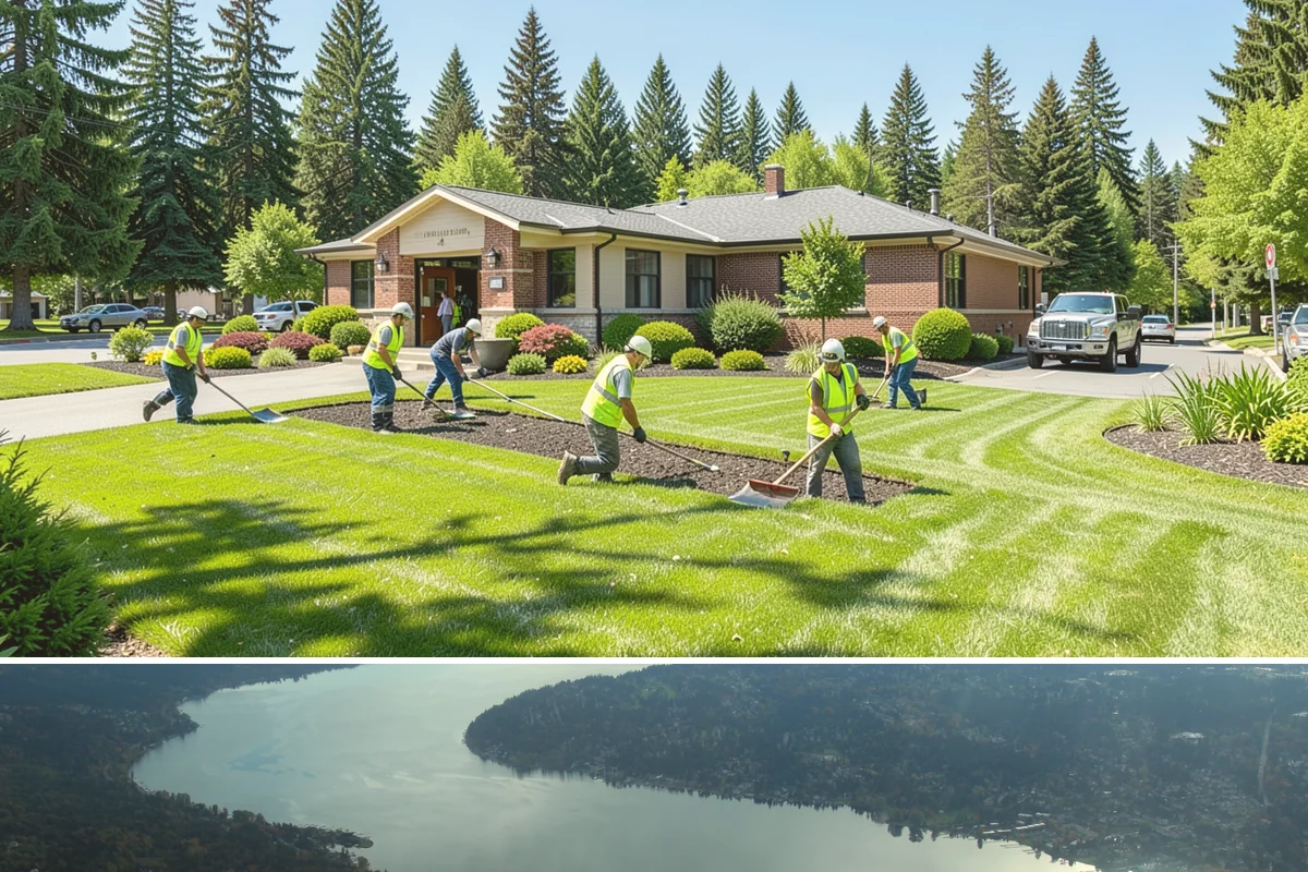 Contract Grounds Maintenance in Sammamish, King County, WA - Crews shift from mowing-heavy summer routines to leaf and storm cleanup as the seasons change.