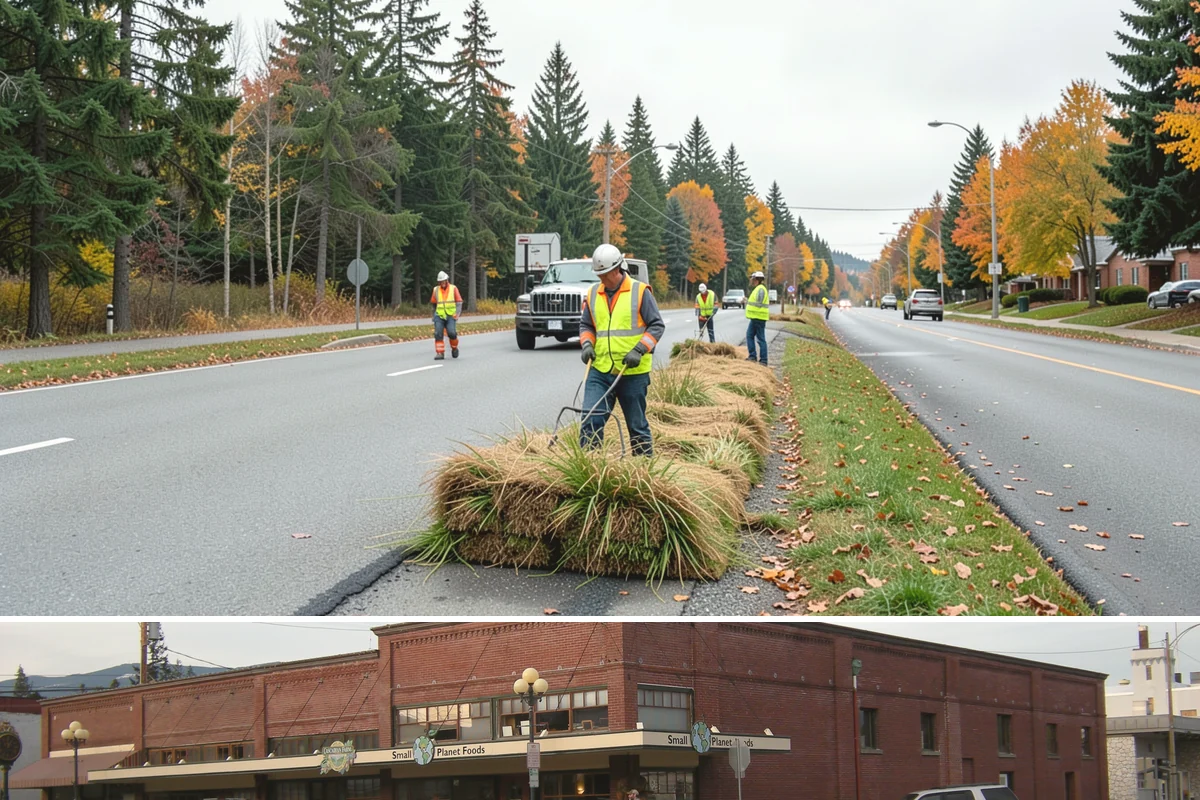Contract Grounds Maintenance in Sedro-Woolley, Skagit County, WA - Crews shift from mowing-heavy summer routines to leaf and storm cleanup as the seasons change.