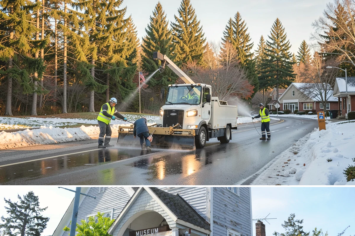 Contract Grounds Maintenance in Steilacoom, Pierce County, WA - Crews shift from mowing-heavy summer routines to leaf and storm cleanup as the seasons change.