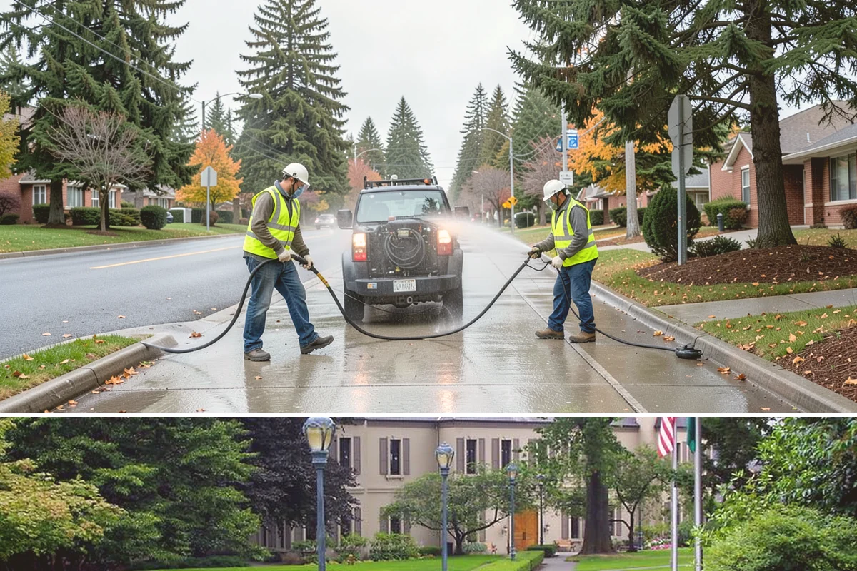 Contract Grounds Maintenance in Woodinville, King County, WA - Crews shift from mowing-heavy summer routines to leaf and storm cleanup as the seasons change.